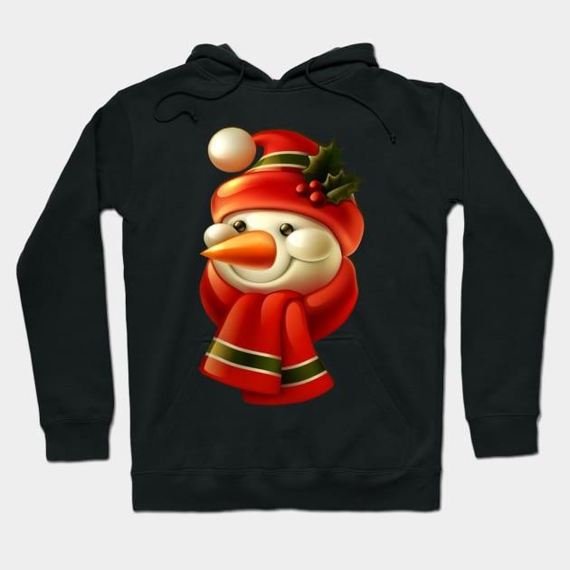 Smiling Snowman Hoodie by Balonku